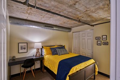 Image Of A Bed And Side Table
