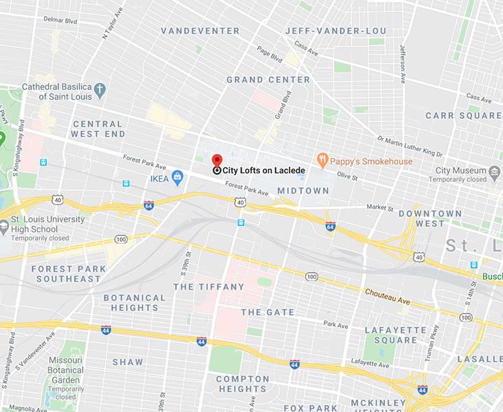 Map of City Lofts on Laclede