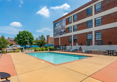Pool area at City Lofts on Laclede