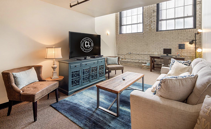 Image Of A Loft Living Room At City Lofts on Laclede