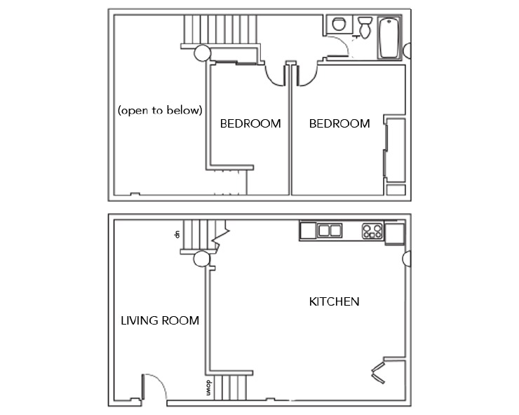 2L - 2BR/1BA Floor plan
