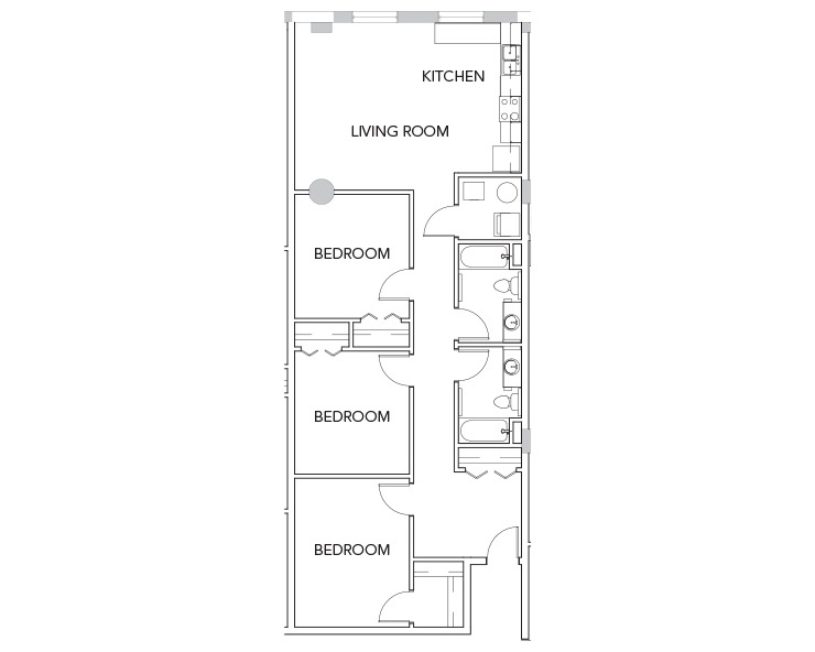 3 - 3BR/2BA Floor plan