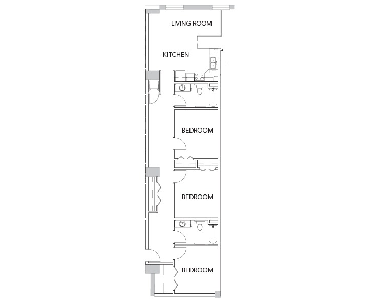 3a - 3BR/2BA Floor plan