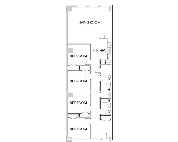4b - 4BR/2BA Floor plan